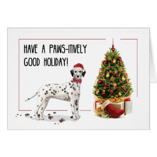 Funny Christmas Dalmation Dog and Tree Cards