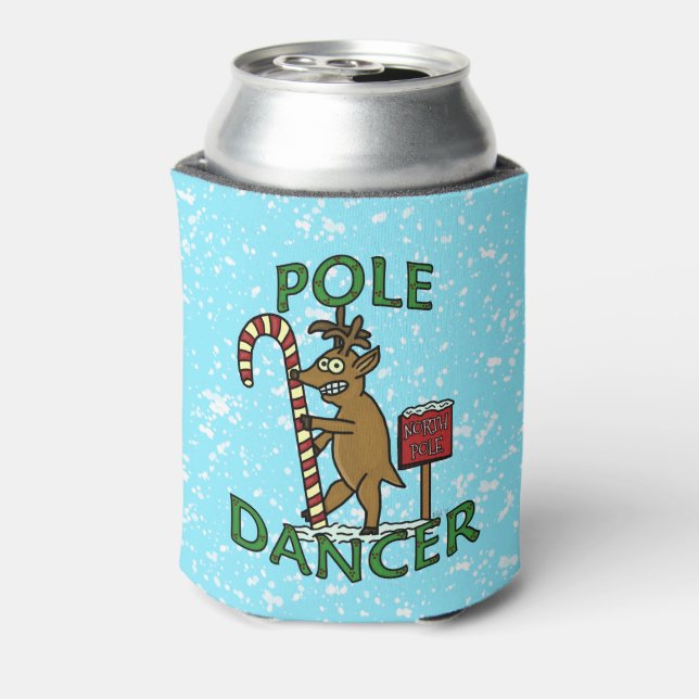 Funny Christmas Dancer Reindeer Pun Can Cooler (Can Back)