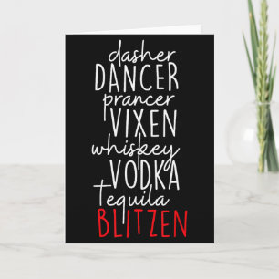 Funny Christmas Dasher Dancer Prancer Vixen Whiske Card