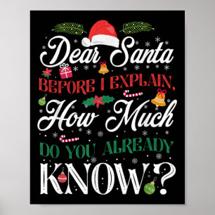 Funny Christmas Dear Santa How Much Do You Know Poster