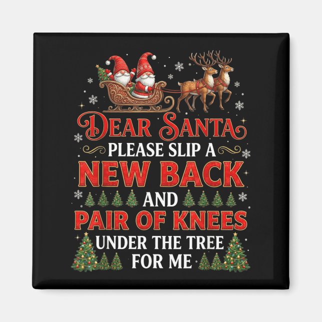 Funny Christmas Dear Santa Please Slip A New Back  Magnet (Front)