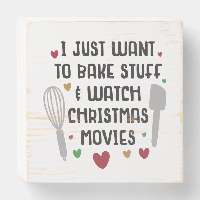 Funny Christmas Decor Baking Wooden Box Sign (Front Horizontal)