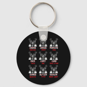 Funny Christmas Deer Hunters Santa’s Reindeer Men  Keychain