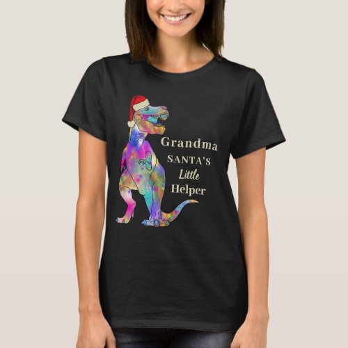 Funny Christmas Dinosaur Grandma Quote T_Shirt
