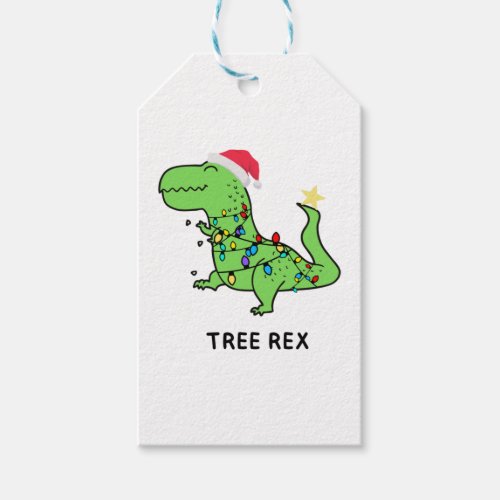 Funny Christmas Dinosaur Tree Rex  T Shirt s   Gift Tags