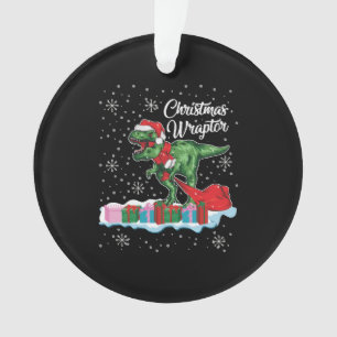 Funny Christmas Dinosaur Wraptor Velociraptor Ornament