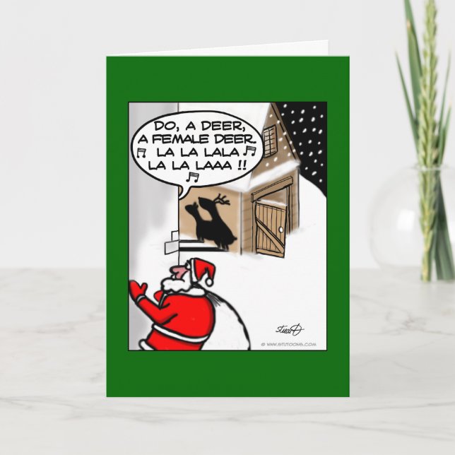 Funny Christmas - Do A Deer Holiday Card (Front)