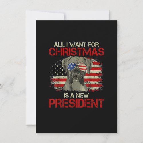 Funny Christmas Dog Anti Joe Biden Vintage America Invitation