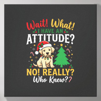 Funny Christmas Dog Attitude Holiday Canvas Photo Tile