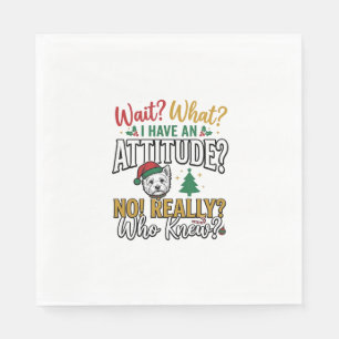 Funny Christmas Dog Attitude Quote Vintage Shirt D Napkins