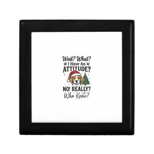 Funny Christmas Dog Attitude Vintage Engraving Shi Gift Box