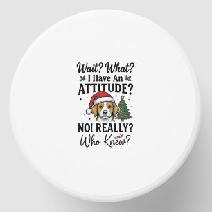 Funny Christmas Dog Attitude Vintage Engraving Shi Mini Candle Favors