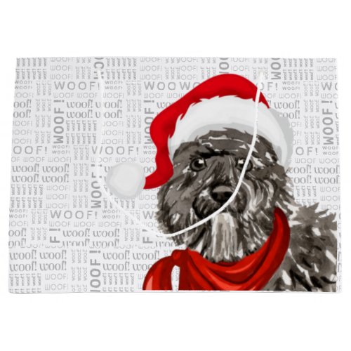 Funny Christmas Dog Bouvier Lover Holiday Large Gift Bag