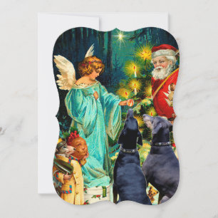 Funny Christmas Dog Doberman vintage card