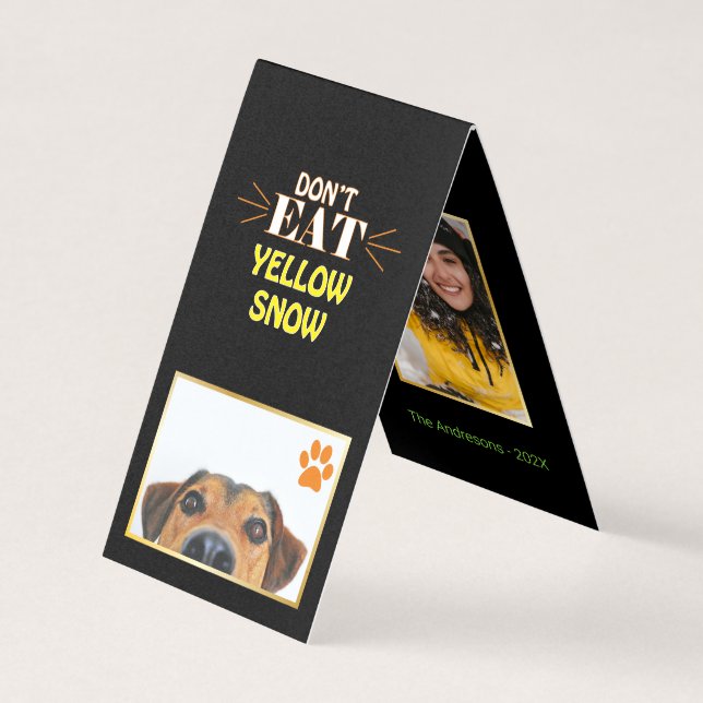 Funny Christmas Dog Don't Eat Yellow Snow Fab Joke (Front)