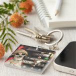 Funny Christmas Dog Drinking Bubble Tea Keychain
