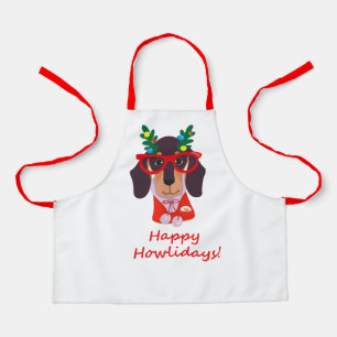 Funny Christmas Dog Festive Holiday Dachshund Cute Apron
