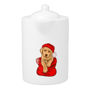Funny Christmas Dog Vintage Xmas With dogs Teapot