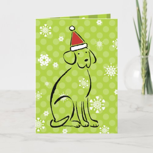 Funny Christmas Dog Wearing Red Santa Hat Monogram Holiday Card