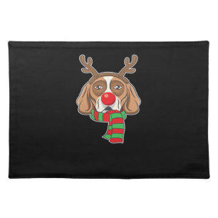 Funny Christmas Dog Xmas Reindeer Beagle Holiday G Cloth Placemat