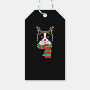 Funny Christmas Dog Xmas Reindeer Border Collie Ho Gift Tags