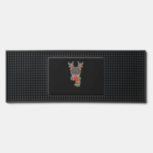Funny Christmas Dog Xmas Reindeer Doberman Holiday Bar Mat
