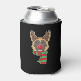 Funny Christmas Dog Xmas Reindeer German Shepherd Can Cooler
