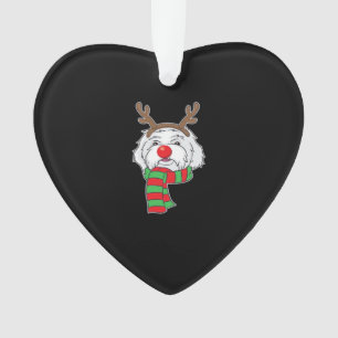 Funny Christmas Dog Xmas Reindeer Maltese Dog Holi Ornament