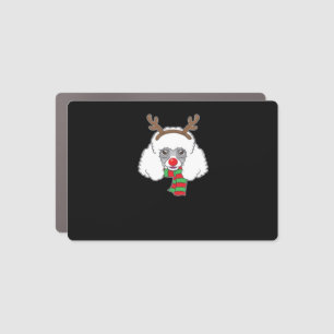 Funny Christmas Dog Xmas Reindeer Poodle Holiday S Car Magnet