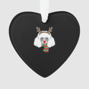 Funny Christmas Dog Xmas Reindeer Poodle Holiday S Ornament