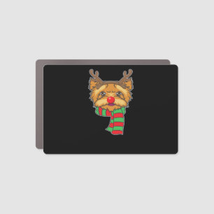 Funny Christmas Dog Xmas Reindeer Yorkshire Holida Car Magnet