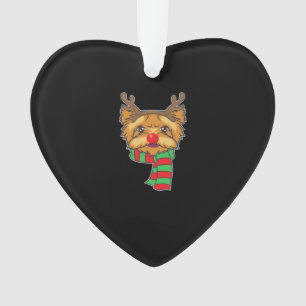 Funny Christmas Dog Xmas Reindeer Yorkshire Holida Ornament