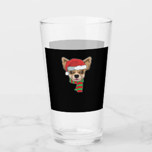 Funny Christmas Dog Xmas Santa Chihuahua Holiday G Glass