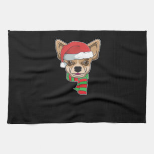 Funny Christmas Dog Xmas Santa Chihuahua Holiday G Kitchen Towel
