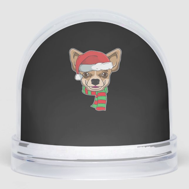 Funny Christmas Dog Xmas Santa Chihuahua Holiday G Snow Globe (Front)