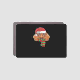Funny Christmas Dog Xmas Santa Dachshund Holiday G Car Magnet