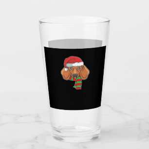 Funny Christmas Dog Xmas Santa Dachshund Holiday G Glass