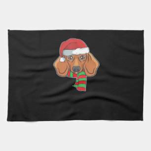 Funny Christmas Dog Xmas Santa Dachshund Holiday G Kitchen Towel