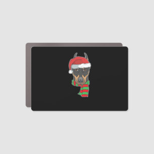 Funny Christmas Dog Xmas Santa Doberman Holiday Gi Car Magnet