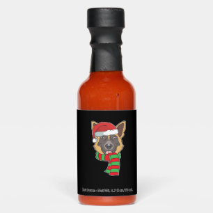 Funny Christmas Dog Xmas Santa German Shepherd Hol Hot Sauces