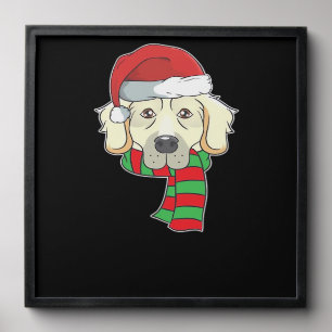 Funny Christmas Dog Xmas Santa Golden Retriever Ho Peel And Stick Photo Tile