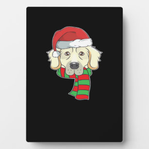 Funny Christmas Dog Xmas Santa Golden Retriever Ho Plaque