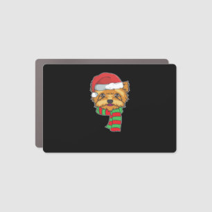 Funny Christmas Dog Xmas Santa Yorkshire Holiday G Car Magnet