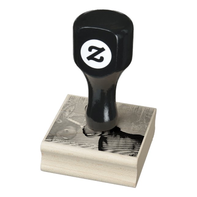 Funny christmas donkey with christmas hat rubber stamp (Stamp)