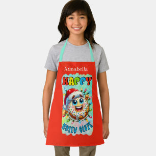 Funny Christmas donuts add name Apron