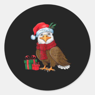 Funny Christmas Eagle Patriotic Bald Eagle With Sa Classic Round Sticker