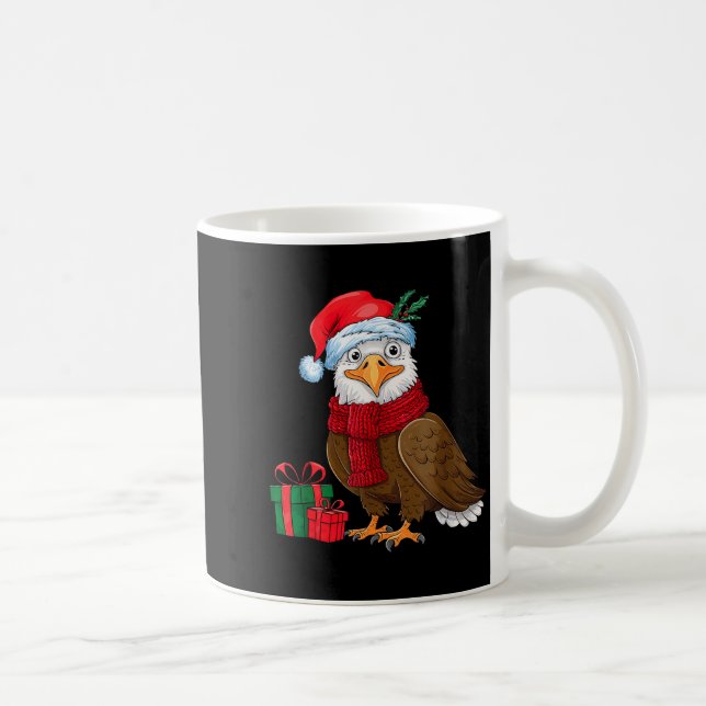 Funny Christmas Eagle Patriotic Bald Eagle With Sa Coffee Mug (Right)
