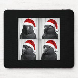 Funny Christmas Eclectus Parrot Santa Photo Booth Mouse Pad