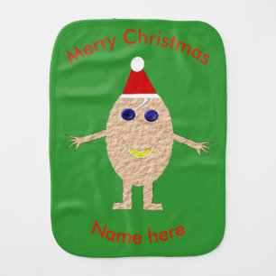 Funny Christmas Egg Burp Cloth