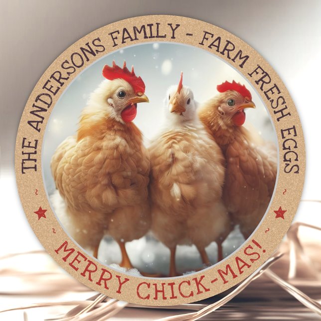 Funny Christmas Egg Carton Labels Cute Fun Chicks  (Creator Uploaded)
